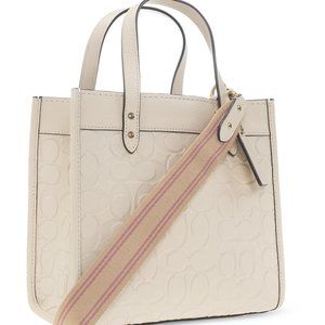 - COACH AUTHENTIC Field Tote 22 Ivory C4829 in Signature Leather